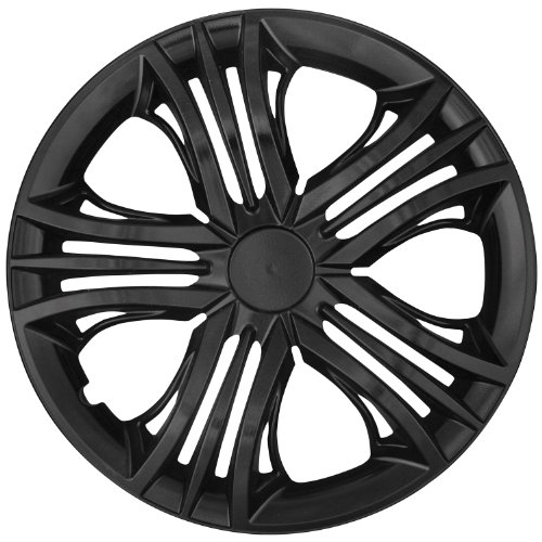 cartrend Radkappen Fun, 16 Zoll, für alle gängigen Stahlfelgen, aus Spezial-ABS-Qualitätskunststoff, schlagfest, zweischichtige Metallic-Lackierung, überlackierbar, schwarz, 1 Stück