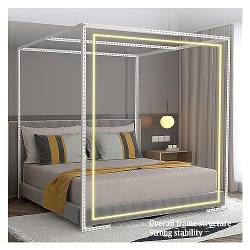 Moustiquaire de lit en acier inoxydable noir chic pour lit double - 6