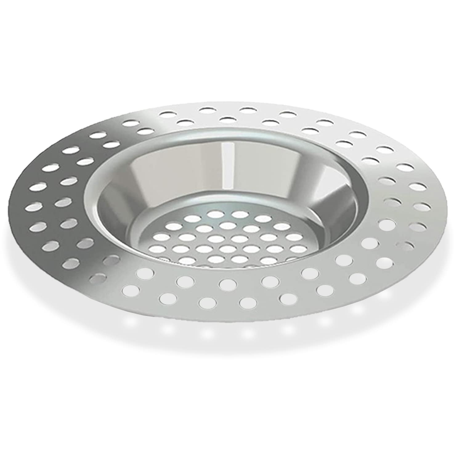 FIX-IT Stainless Steel Kitchen Sink Strainer Plug: Hair Catcher & Drain Filter - 75mm Diameter, Ideal for Kitchen and Bathroom Sinks, Bathtubs, and Showers (75mm Pack of 1)