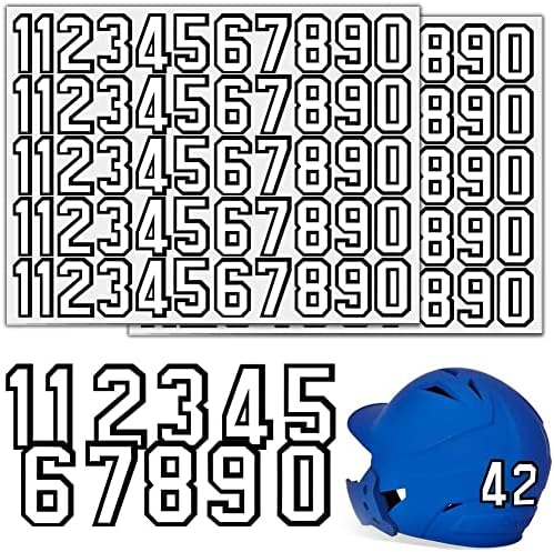 LYGIV 110PCS Helmet Numbers Self Adhesive Sports Number Football Helmet Stickers, Waterproof Hockey Decals Accessories for Baseball, Batting - 1.5 Inch