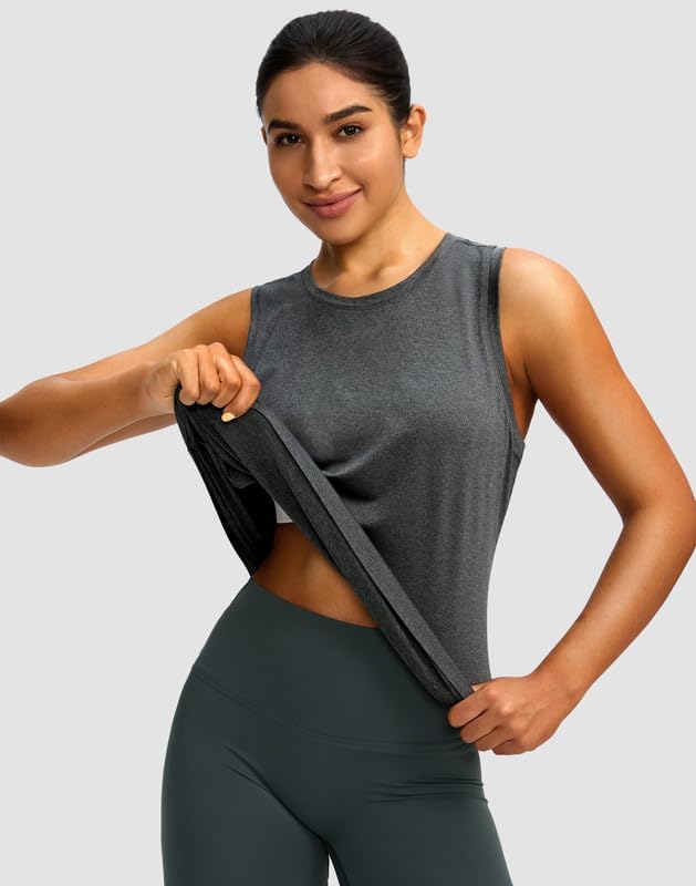 Women's Workout Tops Racerback Athletic Tank Tops Sleeveless Loose Fit Yoga Running Gym Shirts for Women - Image 2