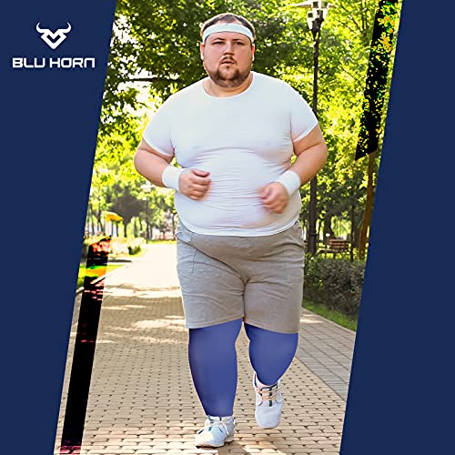 Image of Knee High Compression Socks 15 To 20 mmHg Blue Improves Blood Circulation, Relieves Pain & Swelling, Color-Black
