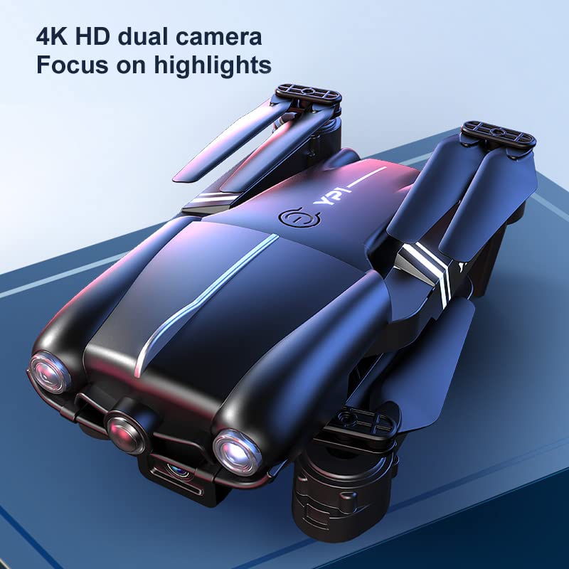 Wltoys YP1 Mini Drone/Helicopter/Quadcopter 4K HD Camera Four-sided Obstacle Avoidance Air Pressure Fixed Height Professional Foldable Quadcopter Toys (4k-B-Dual+OFP)