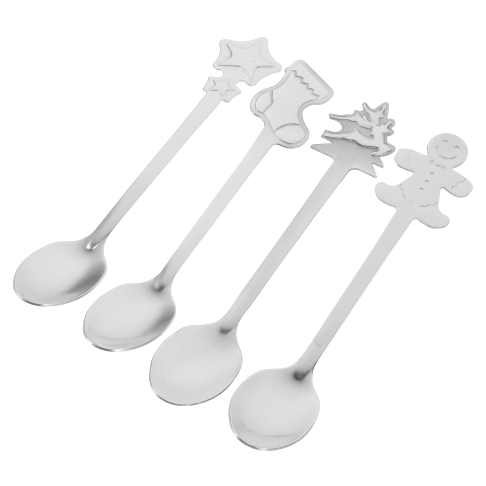 TOPBATHY 8 Pcs Christmas Spoon Christmas Tableware Spoons Hot Cocoa Bar Supplies Coffee Spoons for Coffee Bar Hot Chocolate Station Xmas Cartoon Spoon Bar Spoon Mixing Spoon Xmas Spoon