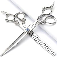 Vista 3 de Juego de tijeras de peluquería profesional de 6 pulgadas, cortapelos/cortapelos de acero inoxidable familiar (juego dorado de 6 pulgadas)