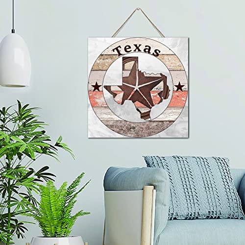 Panneau de bois peint à la main, déco murale Texas 30cm
