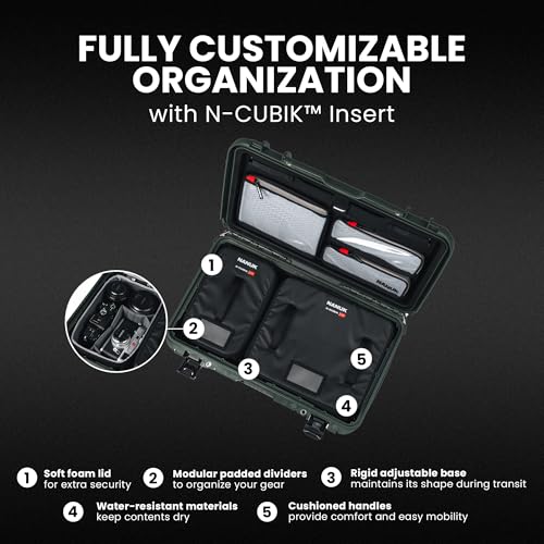 Image of NANUK 935 Pro Photo with N-Cubik - Waterproof Travel Camera Hard Case with 13S & 13M N-Cubik Insert and Wheels, 22 inch x 14 inch x 9 inch, Dustproof and Impact-Resistant, Airline Carry-On Approved - Black