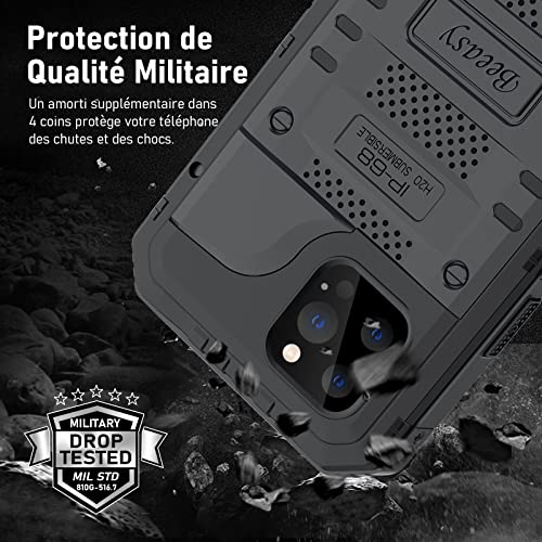 Coque iPhone 12 Pro Max antichoc blindée en métal avec protège-écran - 4