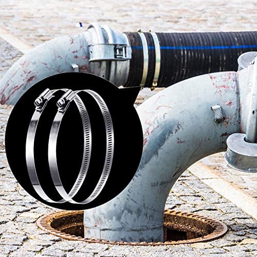 Image of Boao 4 Pieces Adjustable 304 Stainless Steel Duct Hose Clamp, 12 Inch