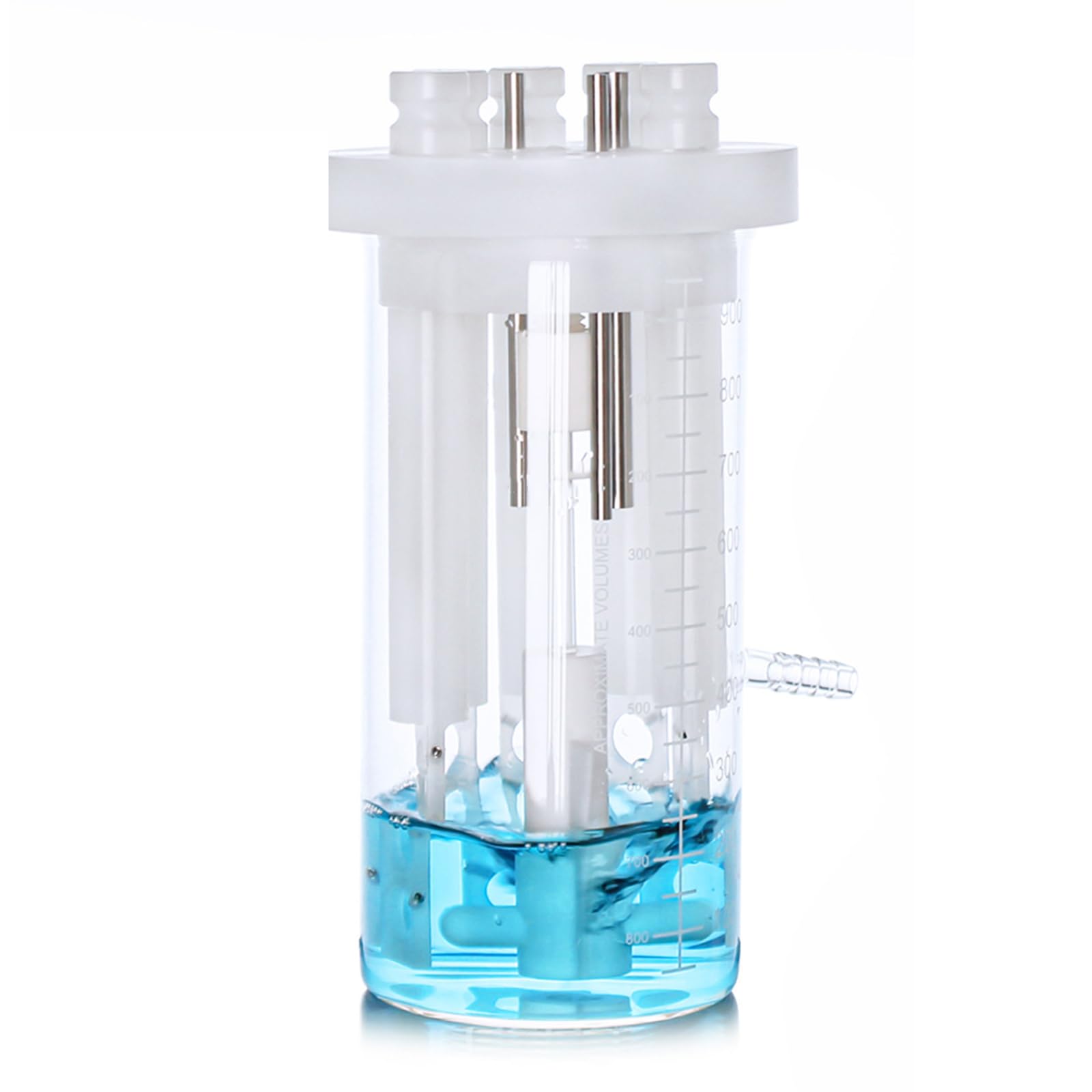 Reactor De Biopelícula De Vidrio De Alto Borosilicato De 1000 ML – Recipiente De Cultivo Anaeróbico De Grado De Laboratorio con Agitación Magnética, para Simulación Microbiana E Investigación