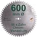 Produktbild CV Sägeblatt 600 mm KV-A Wolfszahn Brennholzsägeblatt Chromvanadium für Wippsäge und Brennholz 600mm Kreissägeblatt