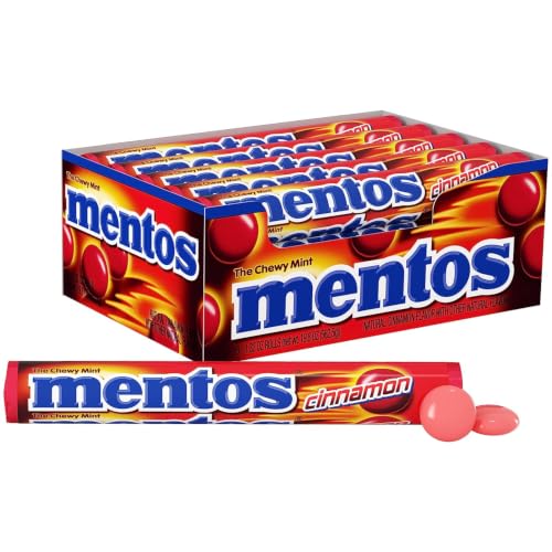 Mentos Chewy Mint Candy Roll, Cinnamon, 14 Pieces Per Roll, 15 Count Pack