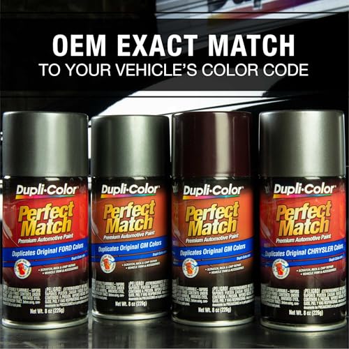 Image of Dupli-Color EBFM00417-6PK Perfect Match Automotive Spray Paint - Ford Wimbledon White, 9A - 8 oz. Aerosol Can - 6-Pack