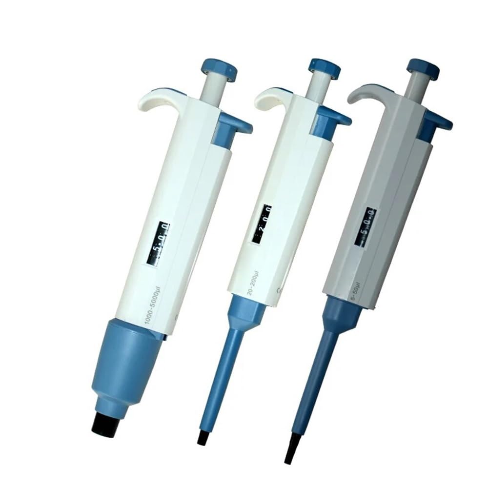 Cristalería de Laboratorio Pipeta mecánica monocanal de volumen ajustable de 20-200 ul/100-1000 ul con puntas(20-200ul)
