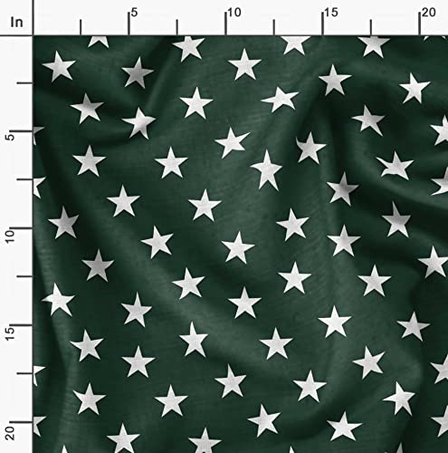 Image of Soimoi Green Viscose Chiffon Fabric Stars Star Printed Craft Fabric by The Meter 42 Inch Wide