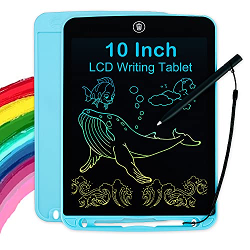 LCD Writing Tablet for Kids 10 Inch, Colorful Doodle Board Drawing Tablet with Lock Function, Erasable Reusable Writing Pad, Educational Christmas Boys Toys for 3 4 5 6 Year Old Boys