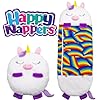 Happy Nappers: Pillow & Sleepy Sack Medium - White Unicorn Ariana - 54 x 20inches, 2-in-1:Plush Animal Opens Into Sleeping Bag, Soft Play & Nap Character, Kids 3 and up #1