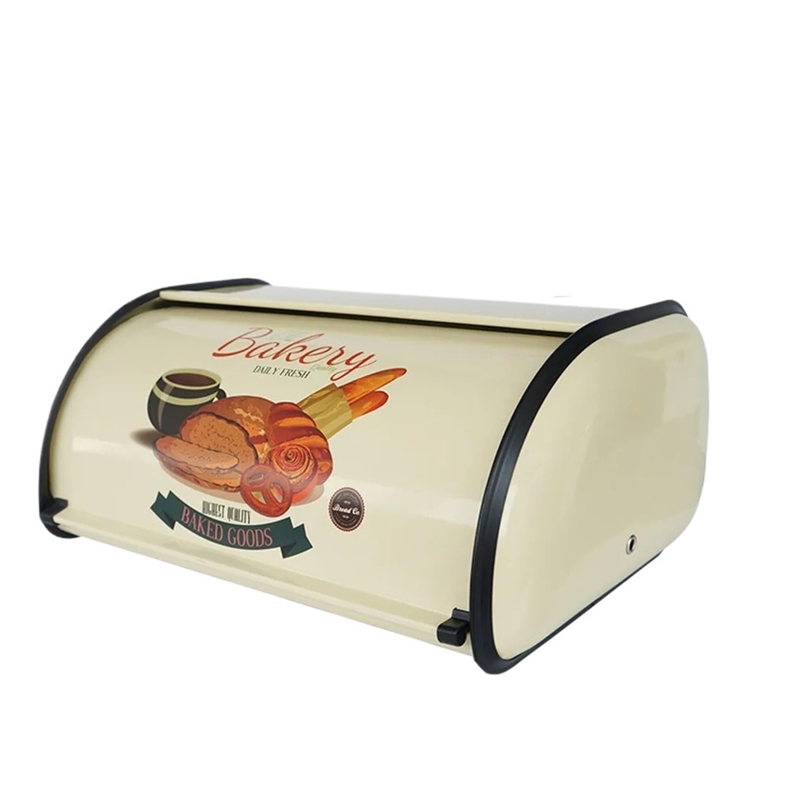 GIYXHU Kitchen Metal Bread Box Desktop Food Storage Container Outdoor Picnic Snack Convenient Flip Cover Bin for Bread