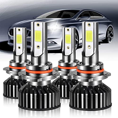 QUAYUB Fit for Ford Taurus 2010-2012 LED Headlight Bulbs Combo, 9005/HB3 High Beam+9005/HB3 Low Beam, 6000K Cool White 16000LM Super Bright, Pack of 4