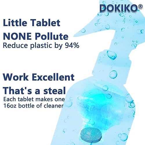 DOKIKO 100 PCS Glass Cleaner Refill,Glass Clean Tablets, Window Clean Refill Tablets, 100 Concentrated Dissolvable,1 Pack Makes 100 * 16 fl oz Spray Effective cleaning