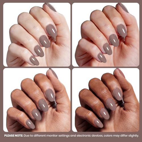 Image of Beetles Brown Gel Nail Polish - Latte Routine HEMA-Free Gel Polish Coffee Light Long-Lasting Soak Off UV LED Fall Nails Art Home Neutral Taupe Nail Color, 8ml