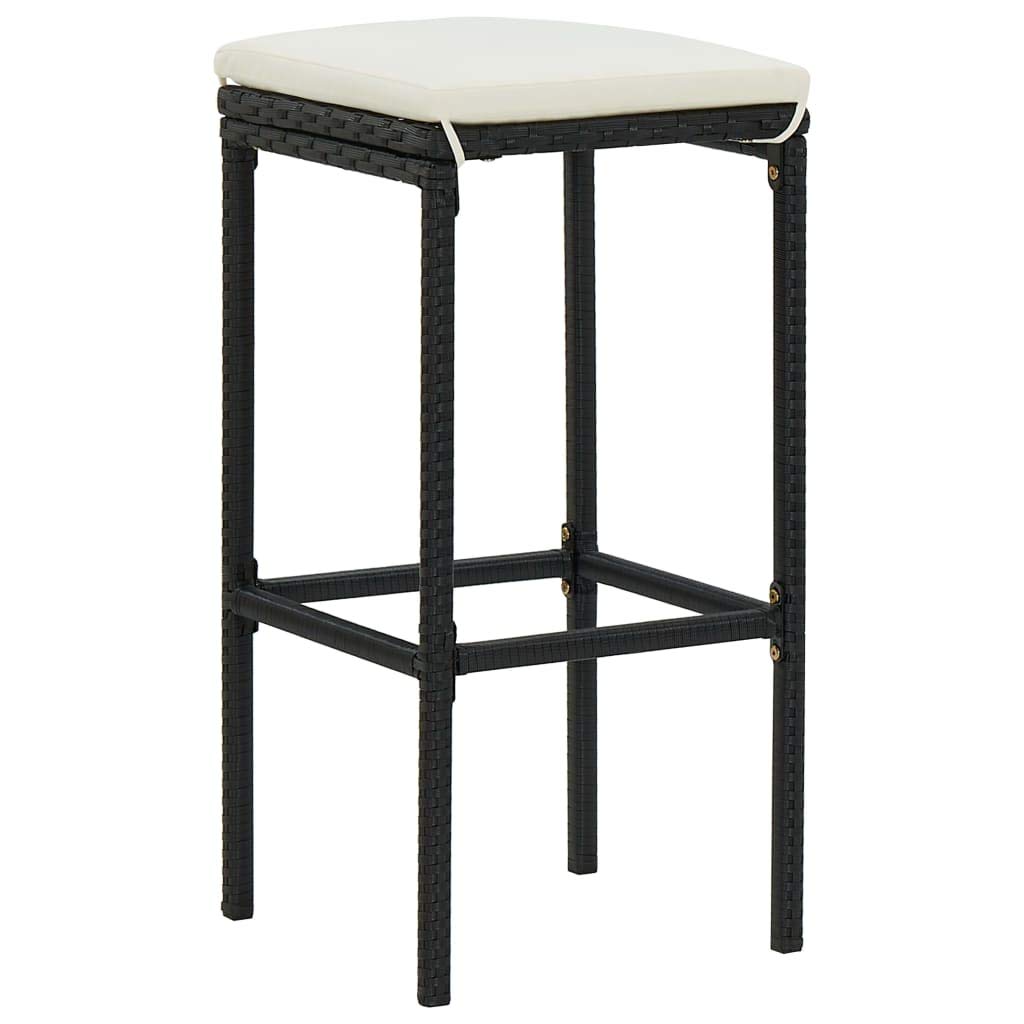 Ensemble de Bar de Jardin 5 pcs Résine tressée Noir Toshilian