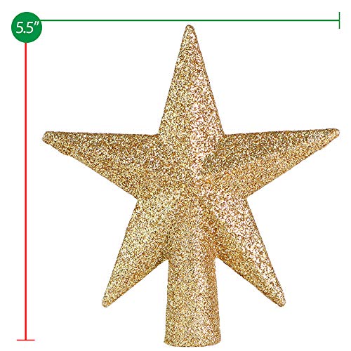 Ornativity Glitter Star Tree Topper - Christmas Small Decorative Holiday Bethlehem Star Ornament Topper (Gold) #TOP3