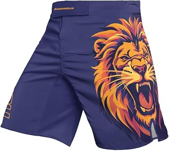 Lion MMA BJJ Mens Jiu Jitsu Fight Shorts - Boxing Shorts Men for Grappling Muay Thai