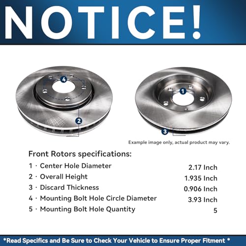 Image of Detroit Axle - Front Brake Kit for 2003-2008 Toyota Corolla Matrix