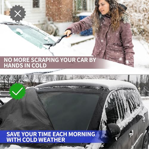 Image of Windshield Cover for Ice and Snow for Ford 2015-2026 2027 F150 250 / F350 F450 Super Crew Cab, XL XLT Limited Raptor Windshield Frost Cover for Truck, Ford F-150 All Weather Protector Accessories