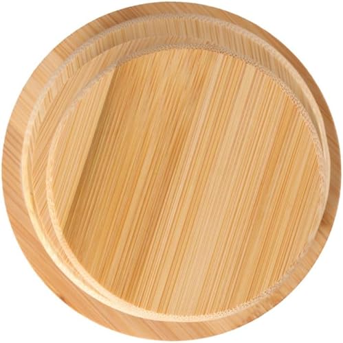 Miniatura 2 de Juego de 4 tapas redondas de madera con anillo de sellado de silicona de 783.5 in para tazas de té, juego de tapas creativas y duraderas de madera,