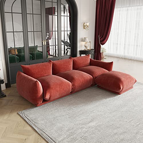 JACH 103" L-Shaped Sectional Couch, Minimalist Chenille Modular Sofas Couches,