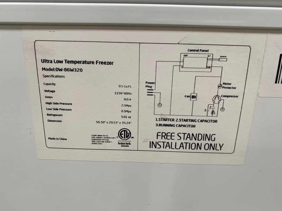 Commercial Lab Vaccine Ultra Freezer, 9.5 cu. ft.-86°C 86w320 ETL
