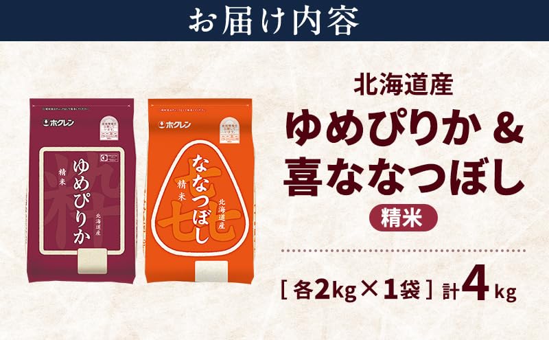 Amazon.co.jp: 北海道産 ゆめぴりか ななつぼし 食べ比べセット 精米