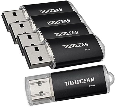 Hibeam 64 GB USB 2.0 Flash Drives -(5 -Pack), Black