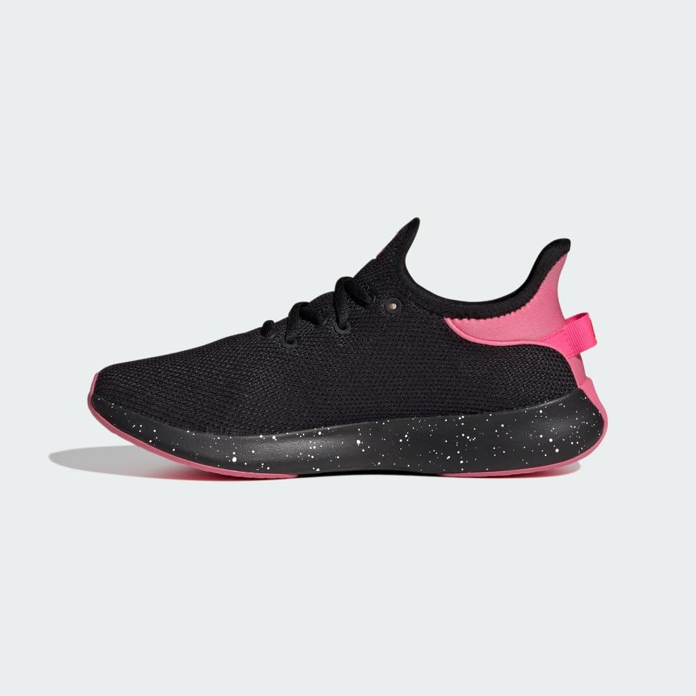 adidas Women's Cloudfoam Pure Sneaker: 5 Core Black/Pink Fusion/Lucid Pink