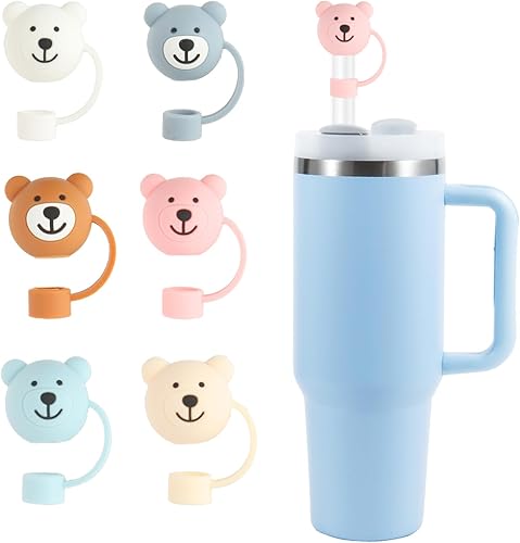 Miniatura 1 de Tapa de popote de 0.4 pulgadas para Stanley Cup, 6 piezas de almohadillas de silicona compatibles con vasos Stanley de 30 y 40 onzas, bonitas fundas