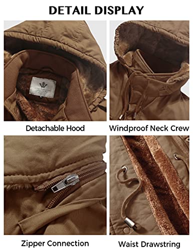 Image of WenVen Men's Winter Thickened Military Parka Jacket Warm Coat