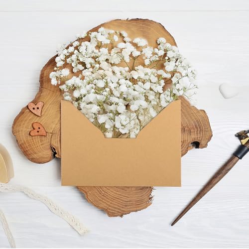 Briefumschläge, 50 Stück Umschläge mit Nassklebung, 120 g/m² Briefumschlag Kuvert für Grußkarten, Hochzeit Einladung, Geburtstagskarten Briefkuvert (Braun, 12,5 x 17,5cm)