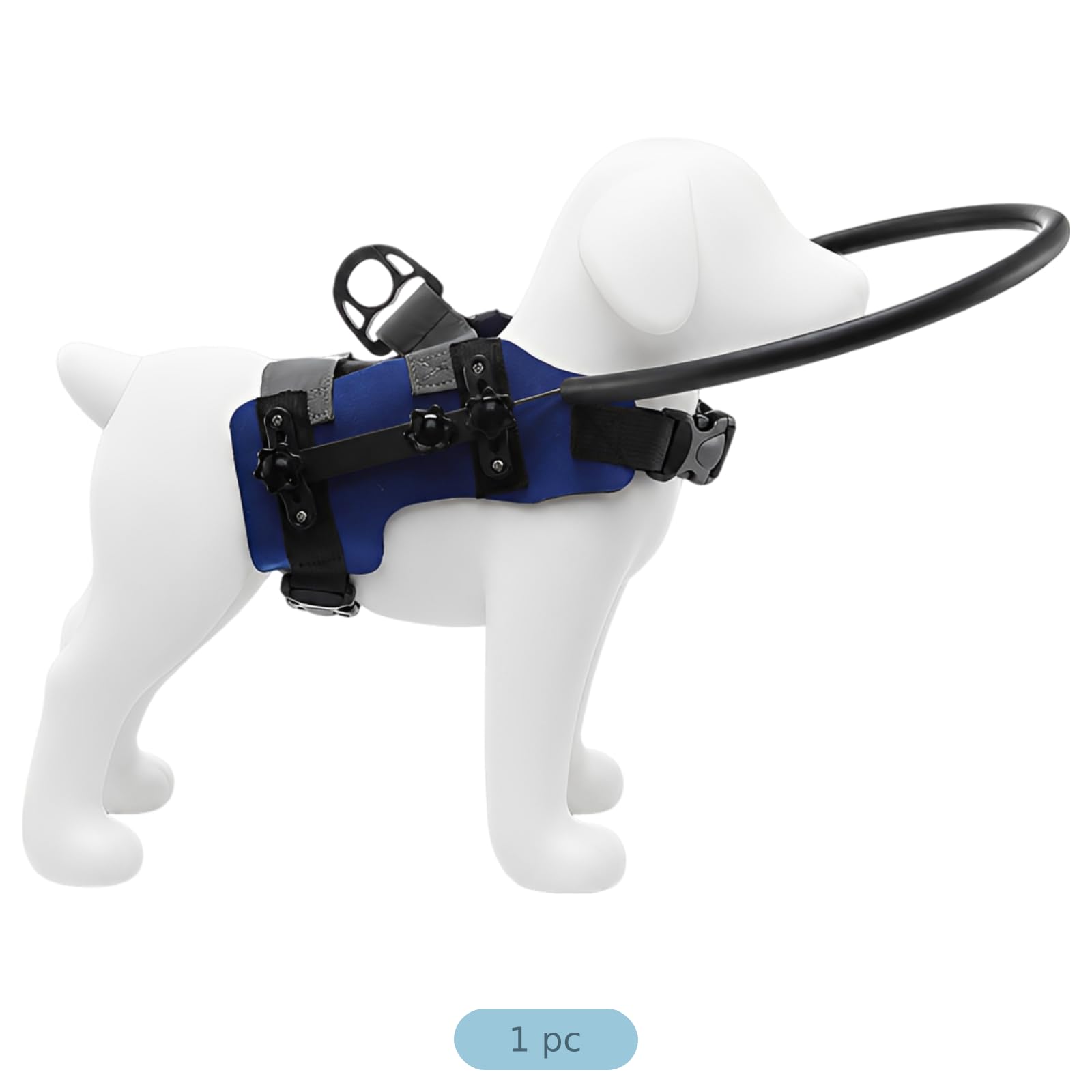 Bumper-Ring-Geschirr für sehbehinderte Hunde, 8,7 Zoll verstellbares Assistenzgeschirr mit Prallschutz für kleine Hunde 9-22 lbs, SBR-gepolstert, bequem, mit Leinenring