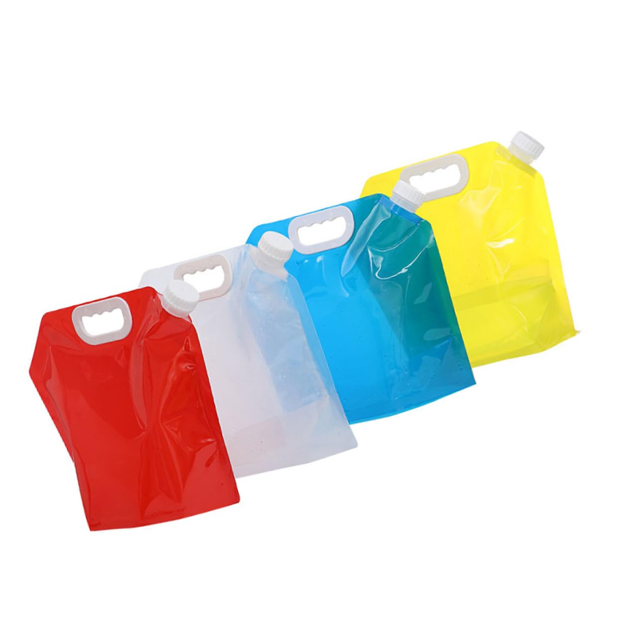 POPETPOP 4pcs Water Jug Portable Outdoor Water Pouch for Camping Hiking and Picnics Leak Convenient Storage Transparent