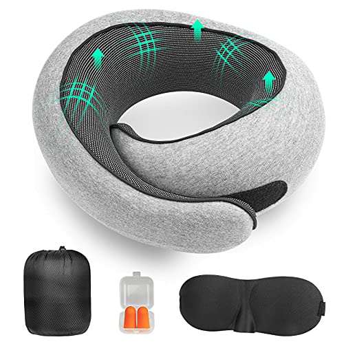Travel Pillow, 100% Pure Memory Foam Travel Flight Pillow with 360° Full Support for Head, Face, Chin and Neck Travel Pillow, 100% Pure Memory Foam Travel Flight Pillow with 360° Full Support for Head, Face, Chin and Neck