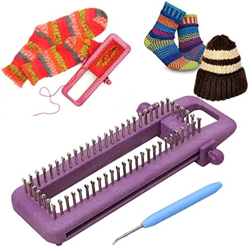 Adjustable Sock Loom Kit Knitting Socks Scarf Hat DIY Hand Craft Tool Plastic - (Color: Purple)
