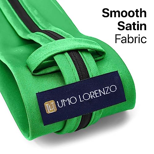Image of boxed-gifts Umo Lorenzo Mens Zipper Ties Solid Color Pre Tied Polyester Neckties for Men and Women