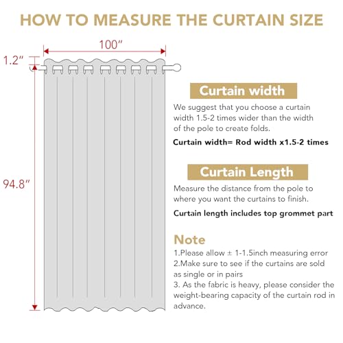 Image of H.VERSAILTEX Blackout Curtains Durable Thick Textured Polyester Blackout Patio Door Curtain Anti Rust Grommet Extra Wide Sliding Door Curtain Panel, W100 x L96 inch - Natural