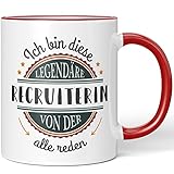 JUNIWORDS Tasse, Ich Bin Diese legendäre Recruiterin, von der alle reden, Rot (5065039)