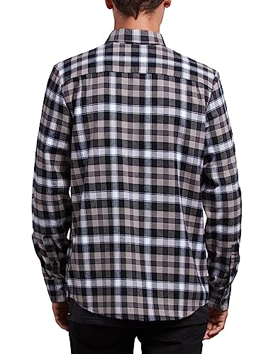 Image of Volcom Men's Caden Plaid Long Sleeve Flannel Shirt - Button-Front, Soft Brushed Cotton
