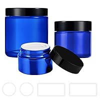 Vista 10 de Tarro de vidrio ámbar con tapas, Tecohouse tarros de vidrio de 4 oz, 2 oz y 1 oz con tapas y calcomanías, recipientes de viaje reutilizables