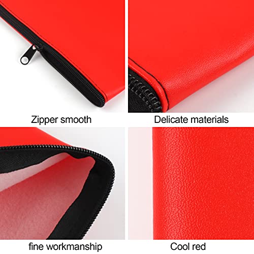 Image of 2 Pieces Money Bags With Zipper , 11x6.1 inch Money Pouch, Bank Bag, Cash Bag , Check Wallet, Cosmetics(Red)