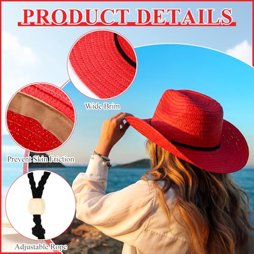 Image of JaGely 15 Pcs Straw Cowboy Hats Wide Brim Summer Hat Women Men Country Accessories for Western Themed Party Concerts Birthday
